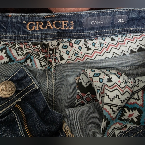 Grace Blue Embellished Women's Jeans - Picture 6 of 8